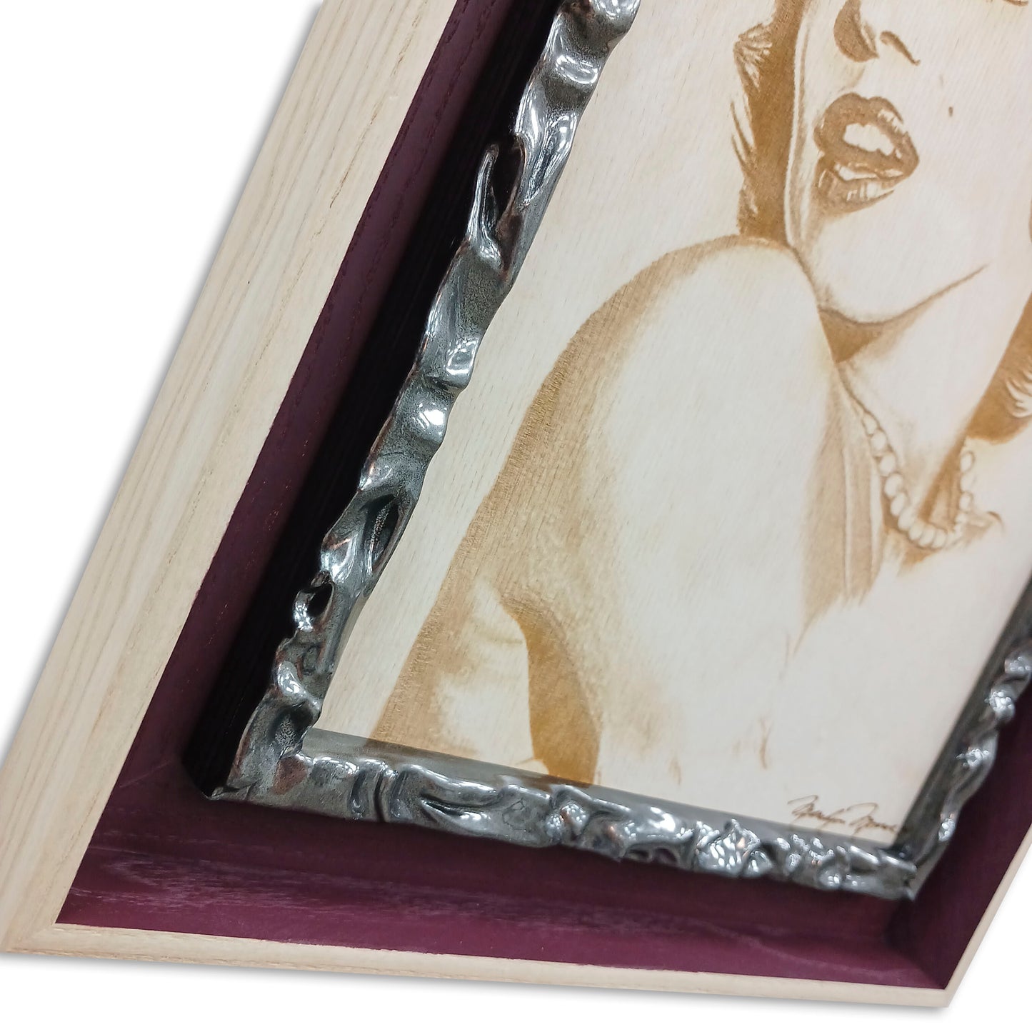 Portret gravat pe lemn "Marilyn Monroe"