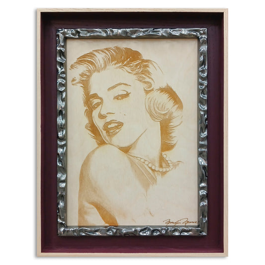 Portret gravat pe lemn "Marilyn Monroe"